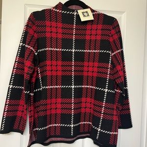 NEW WITH TAGS Anne Klein plaid sweater